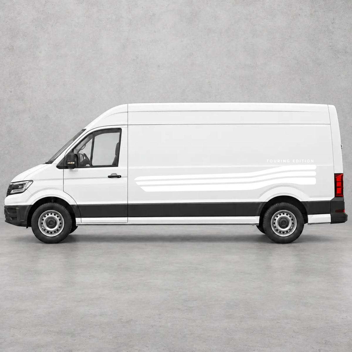 VW Crafter Touring Edition Side Stripes in White & White