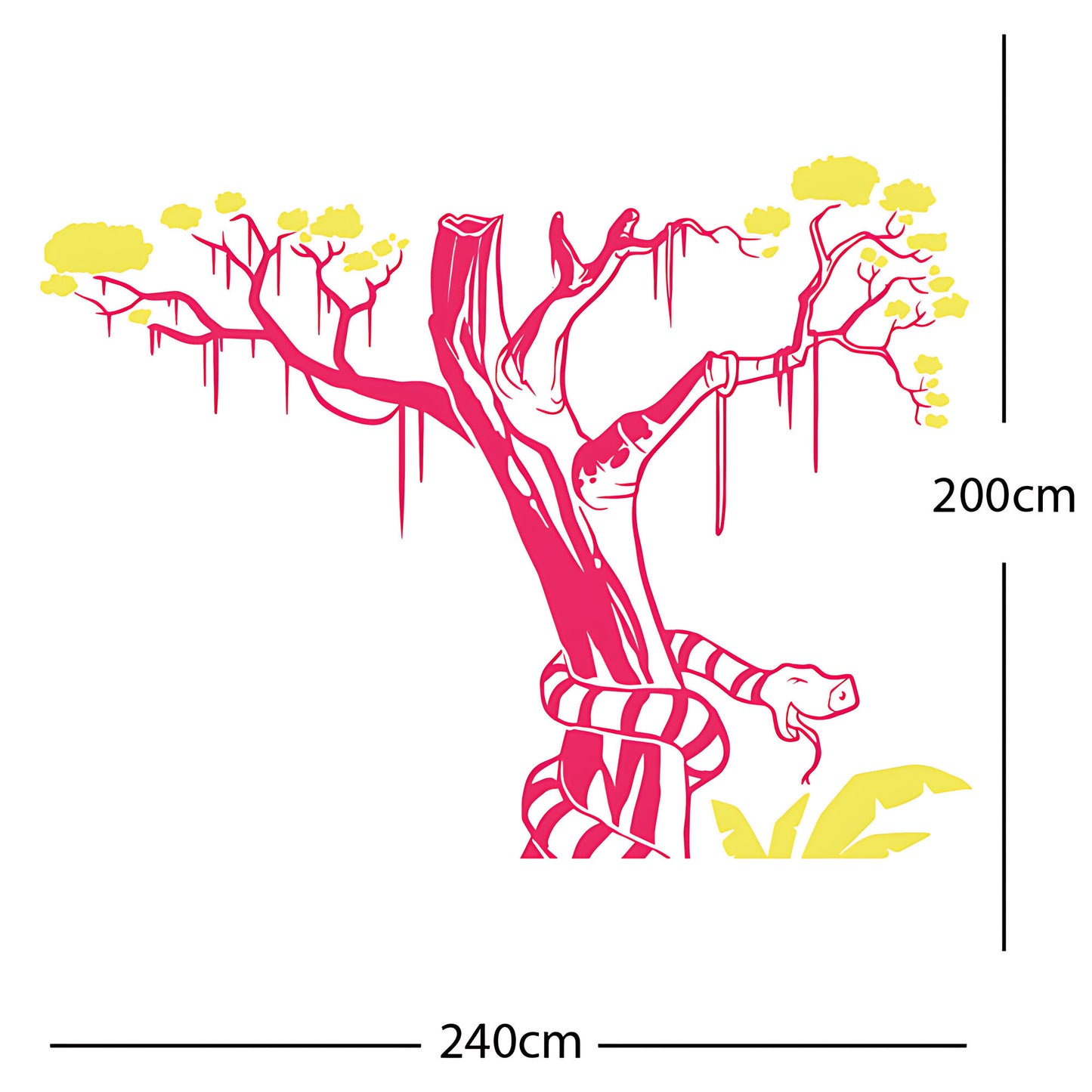 Large Tree with Snake - Wall Sticker