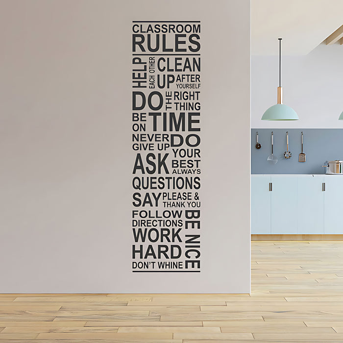 Classroom Rules Wall Sticker - School Vinyl Decal