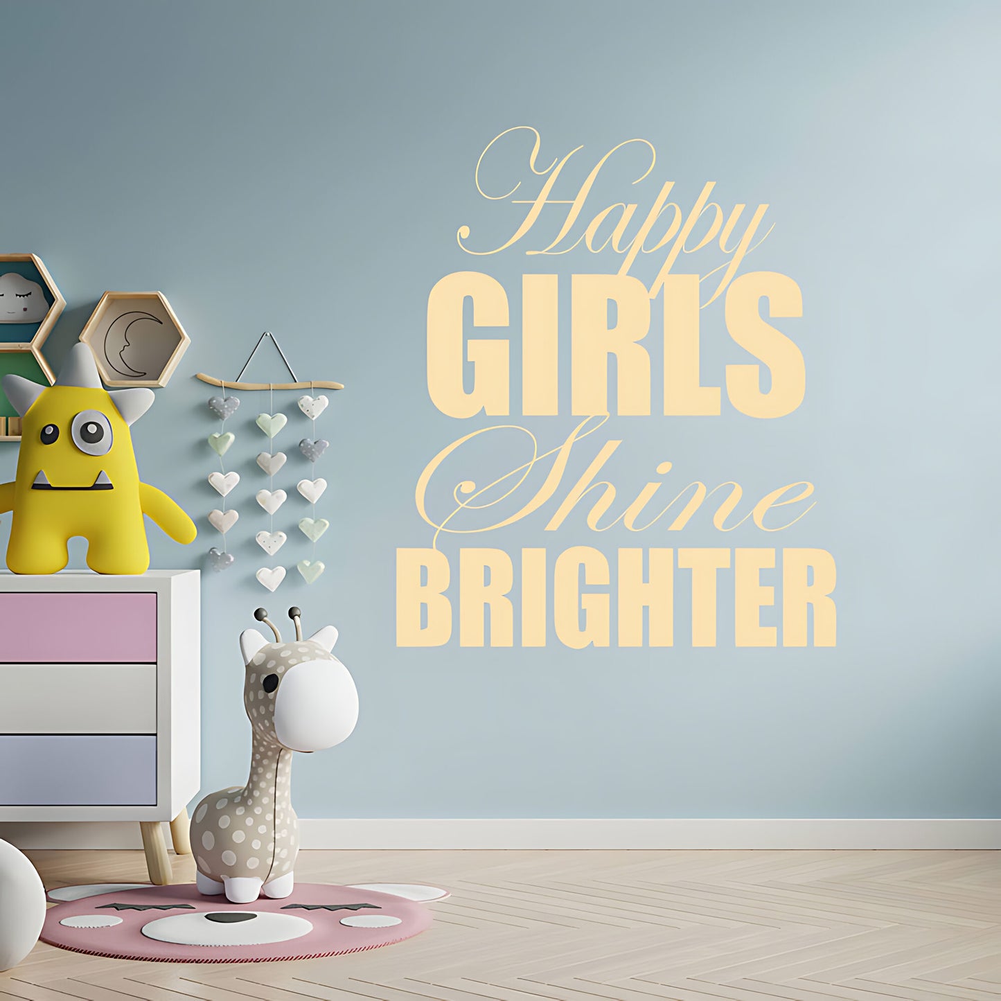 Happy Girls Shine Brighter Wall Sticker