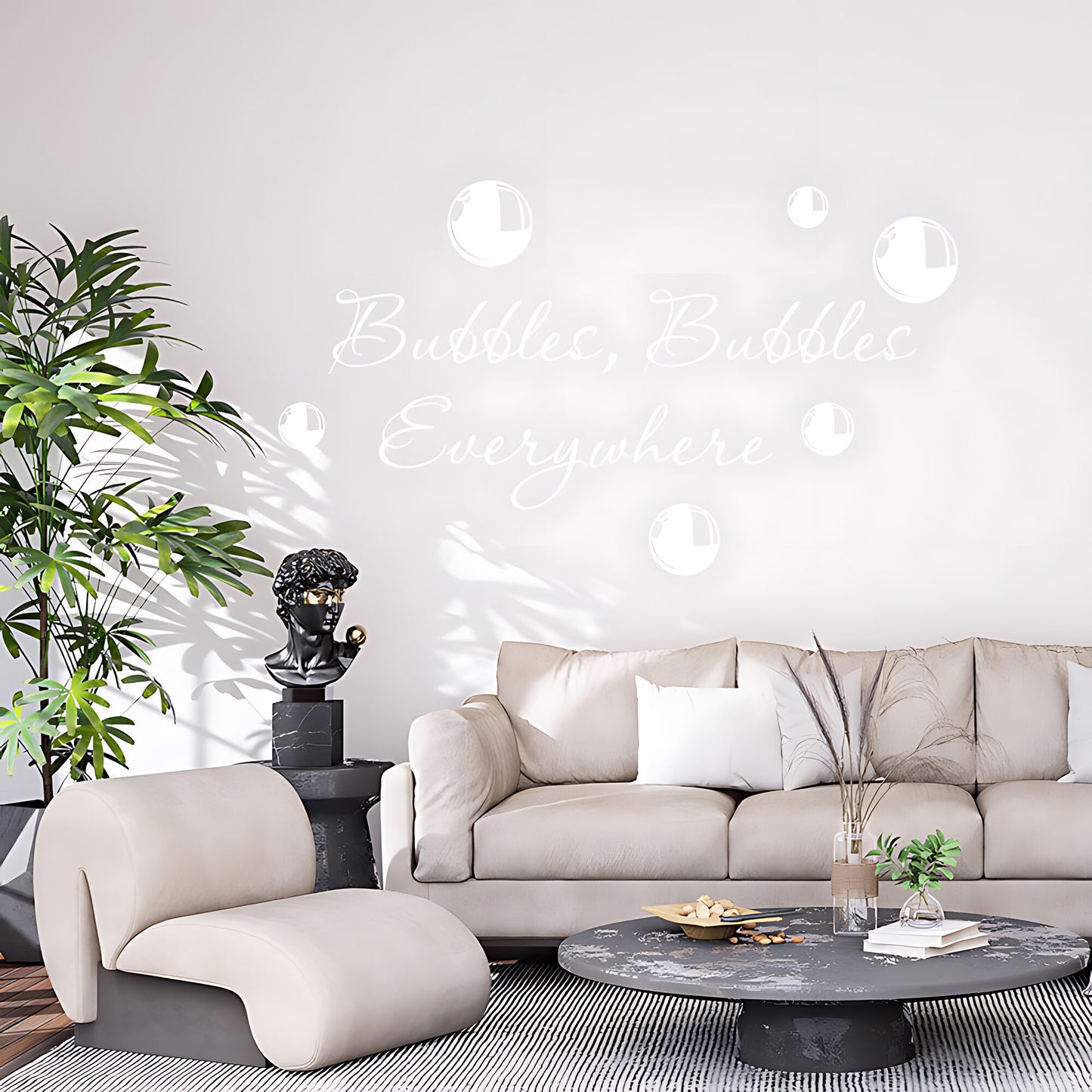 Bubbles Everywhere Bathroom Wall Sticker Vinyl Art Decal Quote