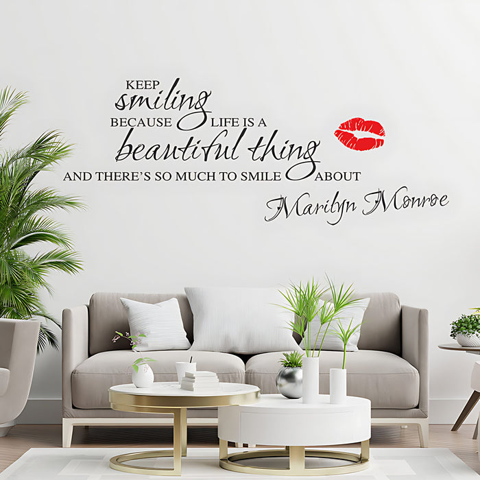 Marilyn Monroe Wall Sticker – Inspirational Quote Vinyl Decal