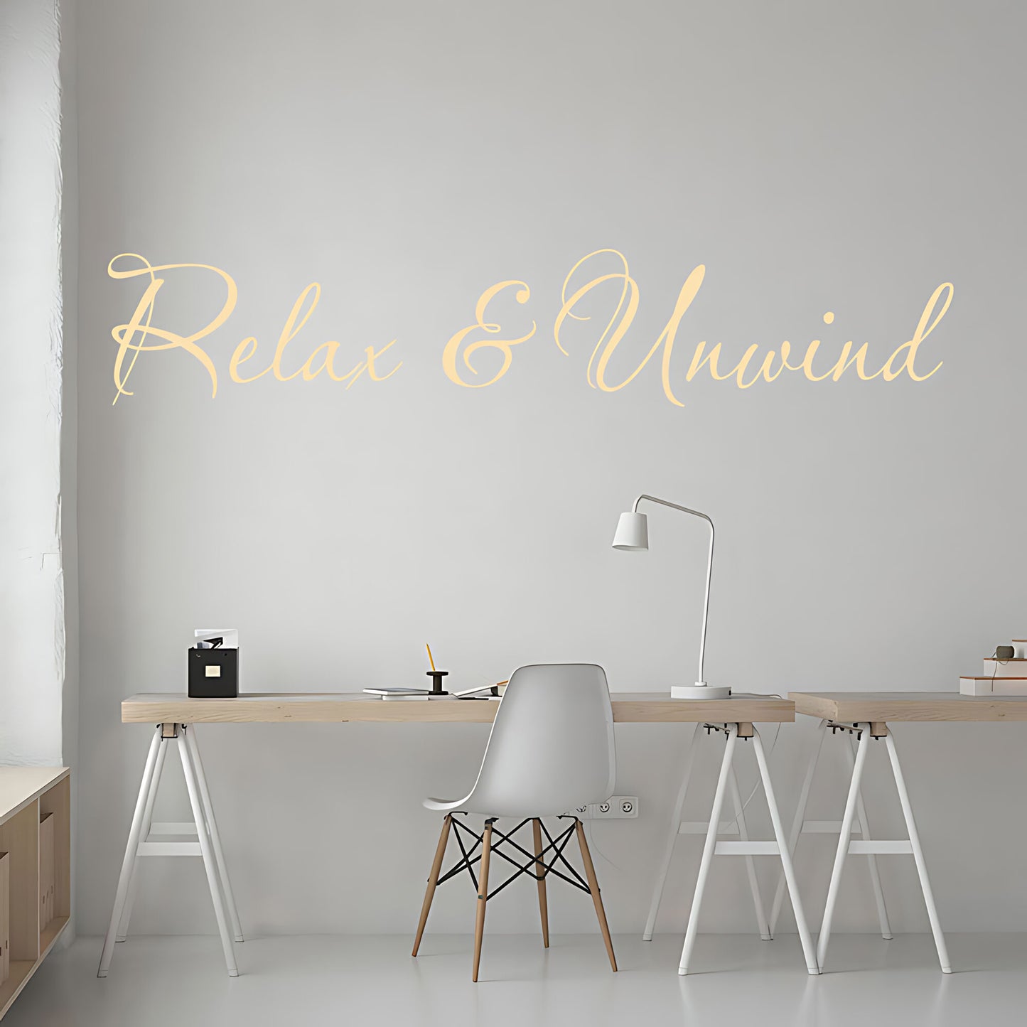 Relax and Unwind Bathroom Wall Sticker Vinyl Art Decal Quote