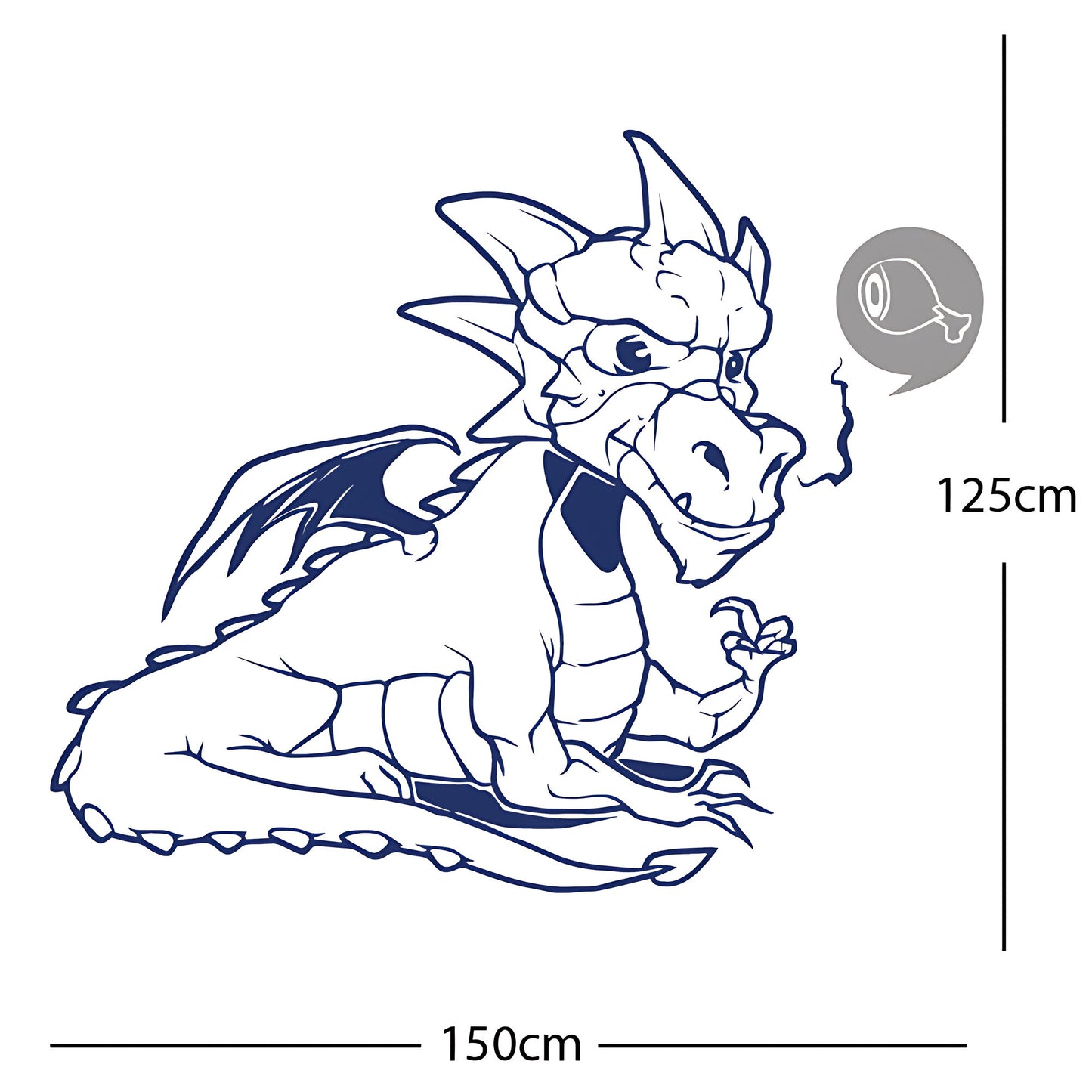 Large Dragon Wall Sticker – Kids Bedroom Fantasy Vinyl Decal