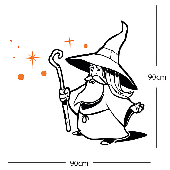 Merlin Wizard Wall Sticker – Fantasy Kids Bedroom Vinyl Decal