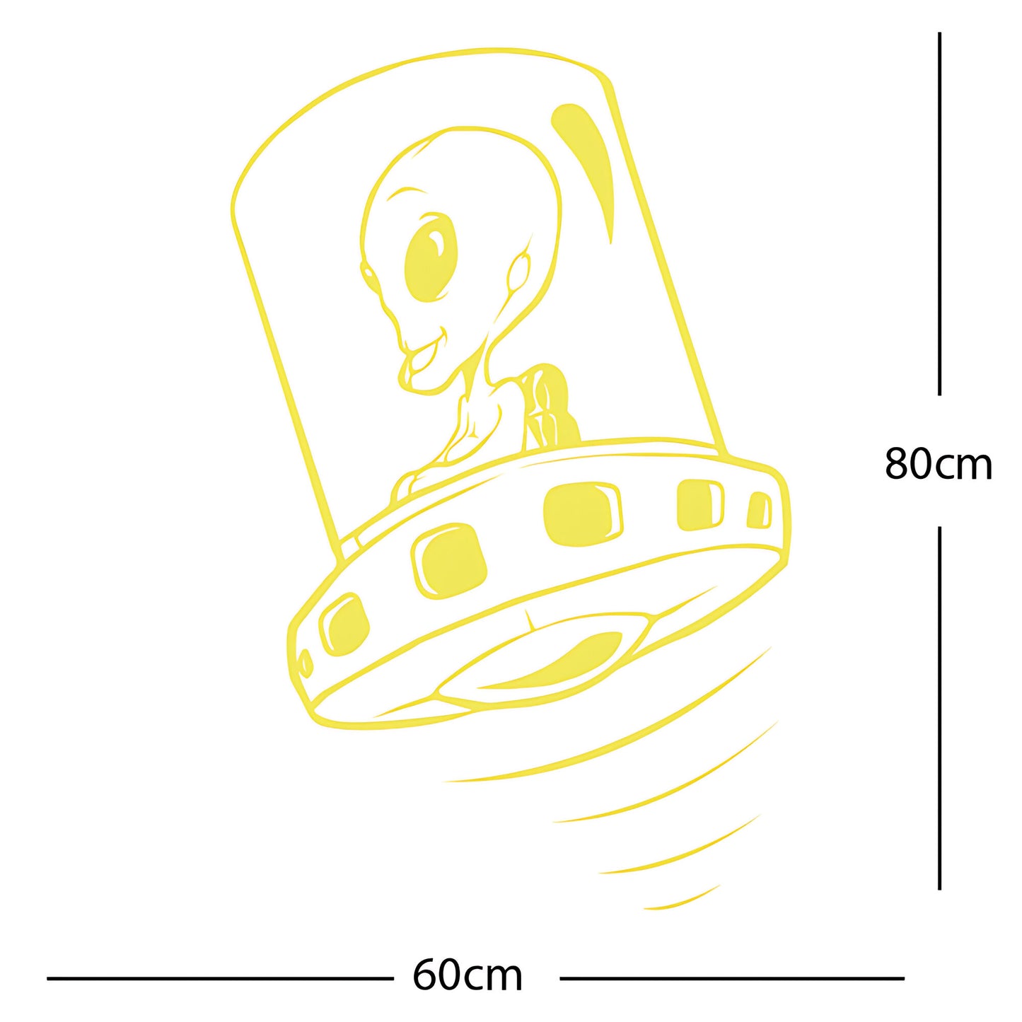 Flying Saucer Alien Wall Sticker