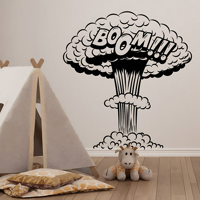 Boom Mushroom Cloud Wall Sticker – Comic Book Nuclear Explosion Pop Art