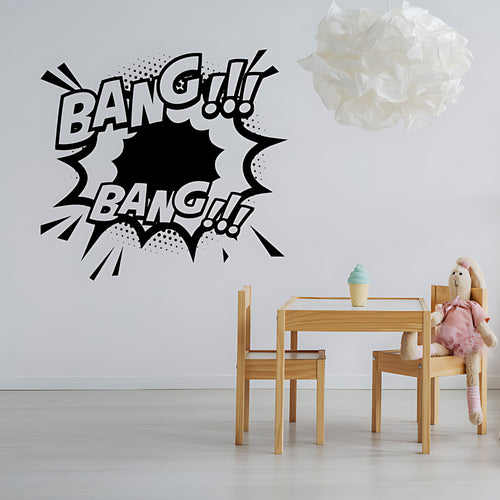 Bang Bang Comic Book Wall Sticker – Pop Art Speech Bubble Explosion Decal