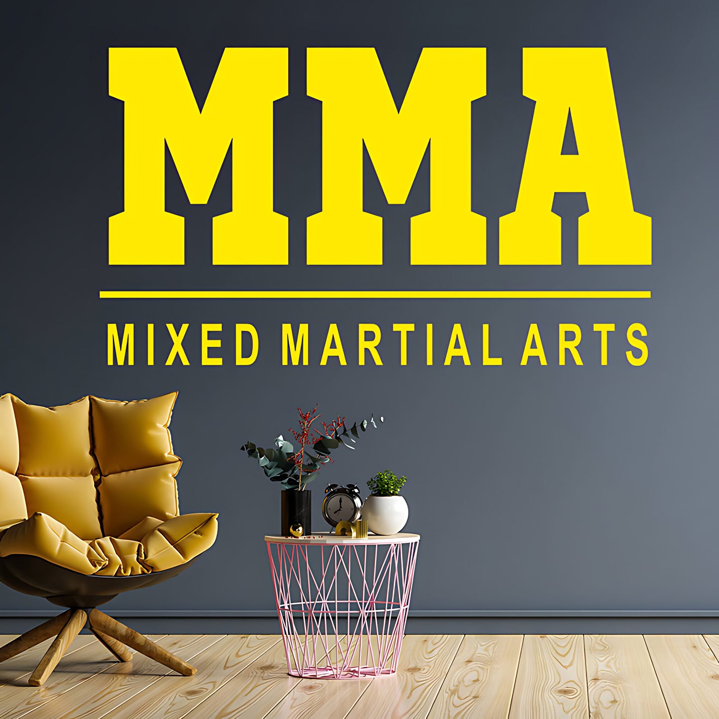 MMA Mixed Martial Arts Wall Sticker – Bold Typography Gym Decal