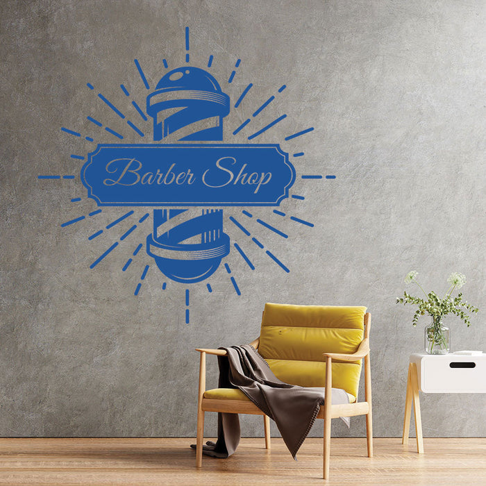 Personalised Barbershop Wall Sticker – Est. Year Barber Chair Design