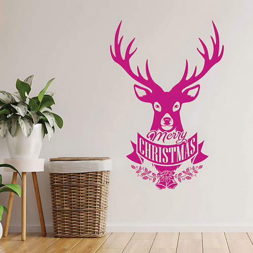 Christmas Stag For Barber Shop Wall Stickers & Decals | UK Made