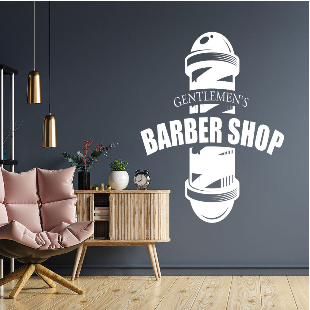 Gentlemens Barber Shop Wall Sticker – Barber Pole Starburst