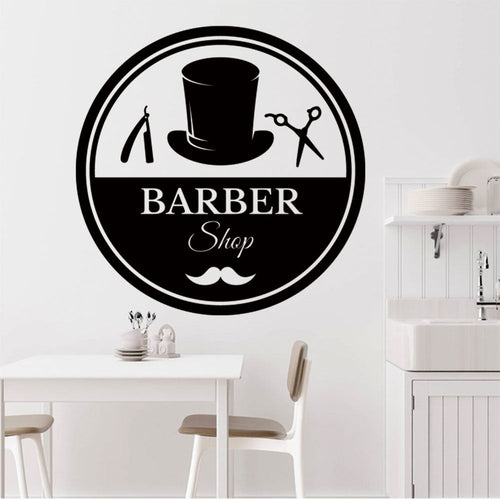Barber Scissors & Comb Wall Sticker | Barbershop Door Decal UK Made
