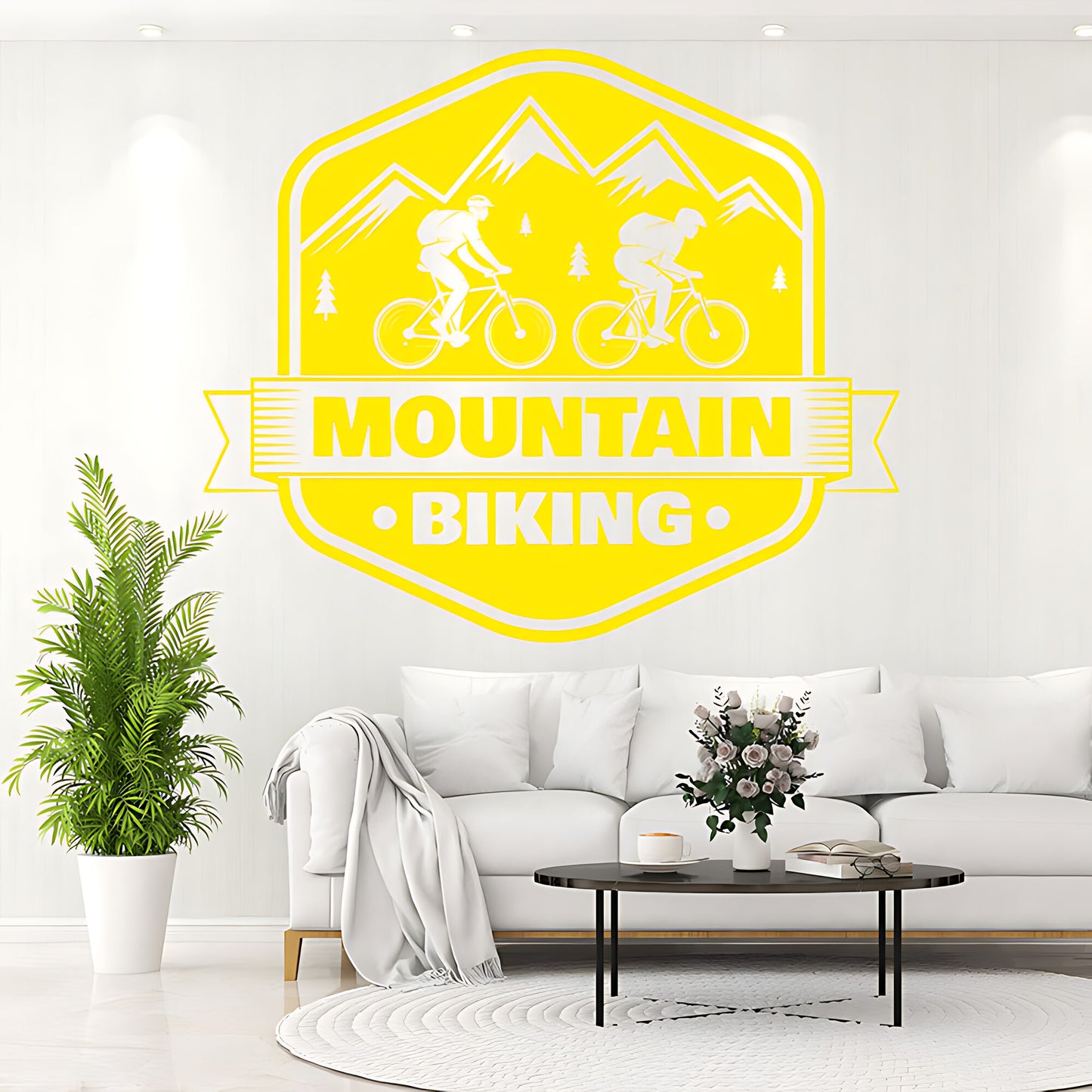 Rugged Mountain Biking Wall Decal for Racing Shops and Decor