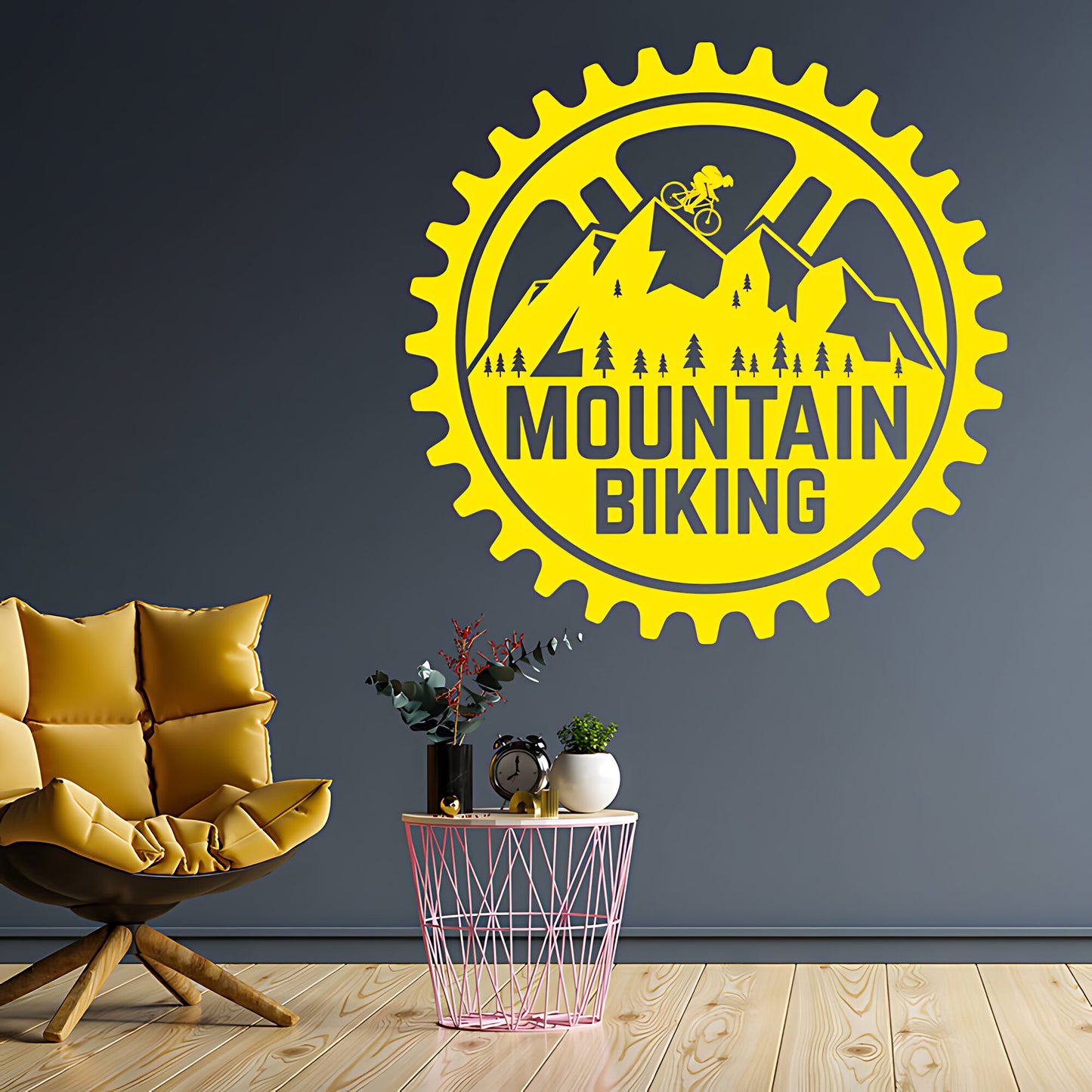 Cycling Sport Wall Decal - Mountain Biking Design for Bike Enthusiasts