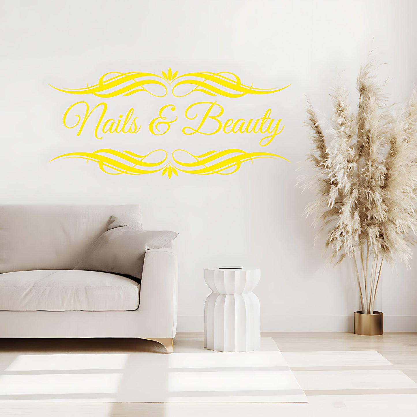 Nails & Beauty Salon Wall Decal - Elegant Art & Hair Graphic