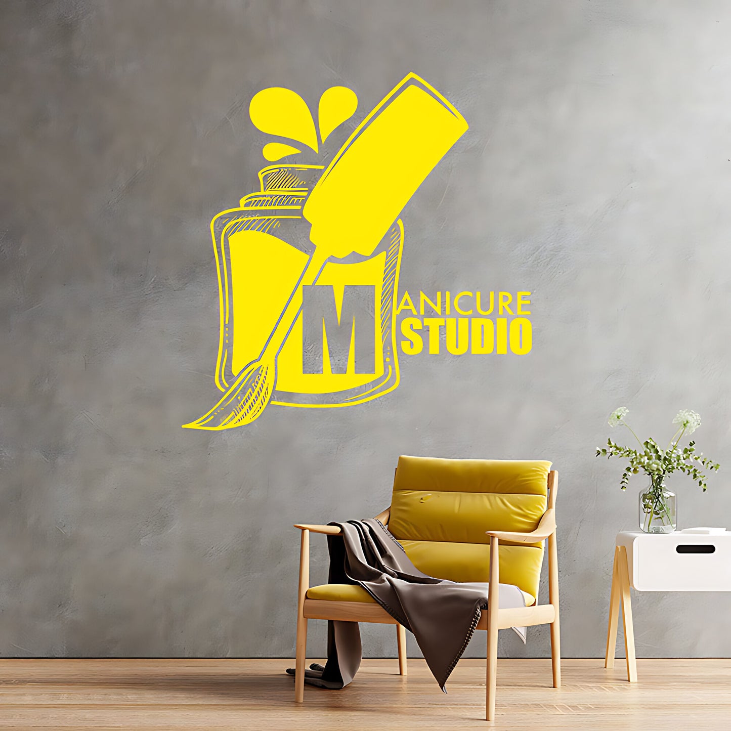 Stylish Manicure Nail Salon Wall Sticker Art - Beauty Quote Decal