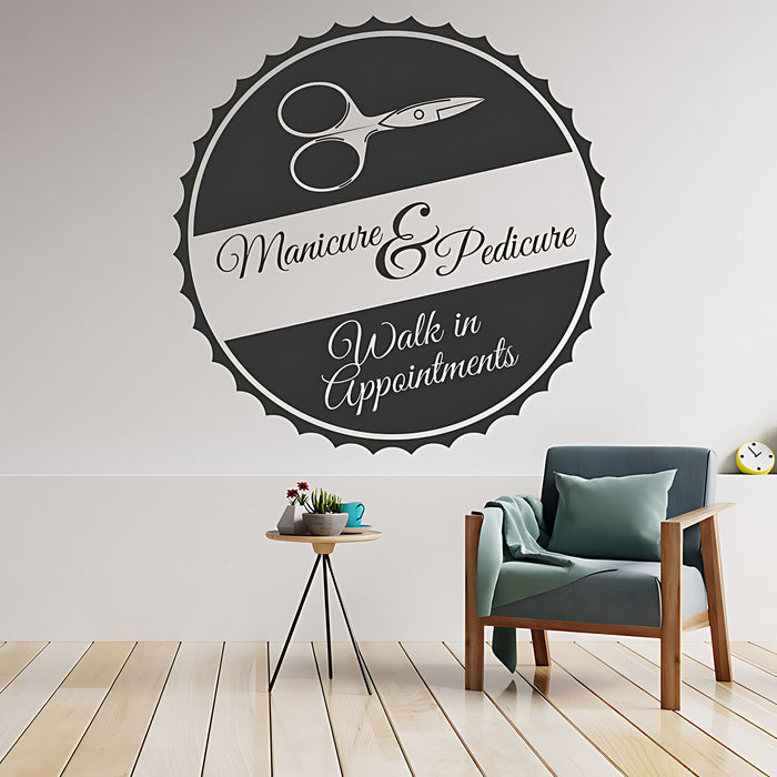 Manicure & Pedicure Nail Salon Wall Decal - Beauty Art Graphic