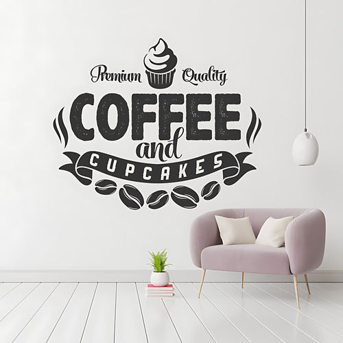 Coffee and Cakes Wall Sticker – Baking Kitchen Quote Decal
