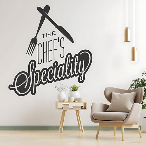 Chef's Speciality Wall Art Sticker - Ideal for Cafe & Kitchen Decor