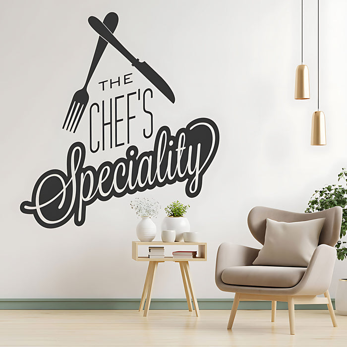 Chef's Speciality Wall Art Sticker - Ideal for Cafe & Kitchen Decor