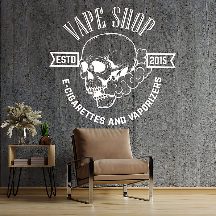 Contemporary Vaping Graphics Wall Decal for Shop Display
