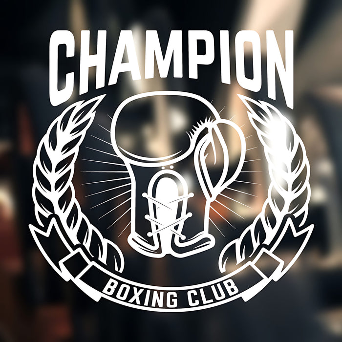 Champion Boxing Club Wall Sticker – Circular Badge Gym Vinyl Decal