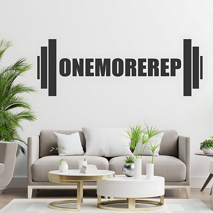 One More Rep Weightlifting Gym Fitness Motivational Wall Sticker