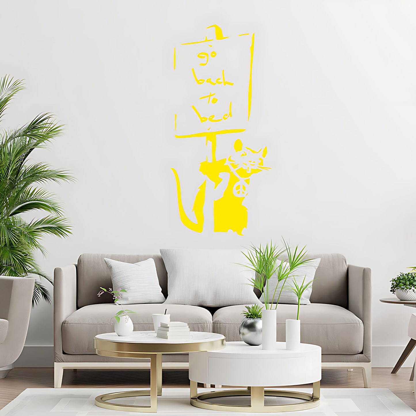 Go Back to Bed Rat - Banksy Wall Art Sticker Decal