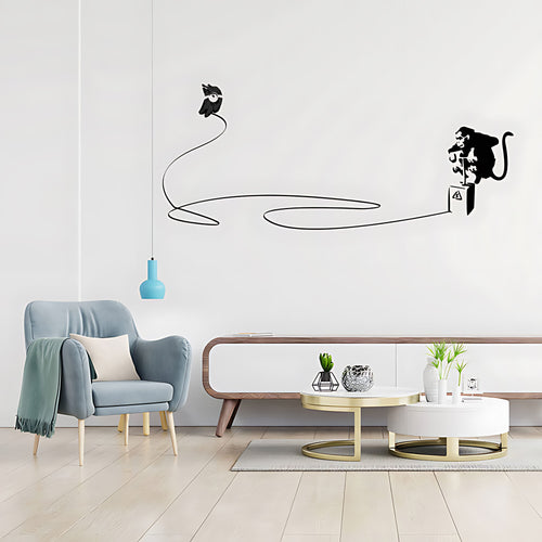 Monkey Detonator Wall Art Sticker Decal - Banksy Style
