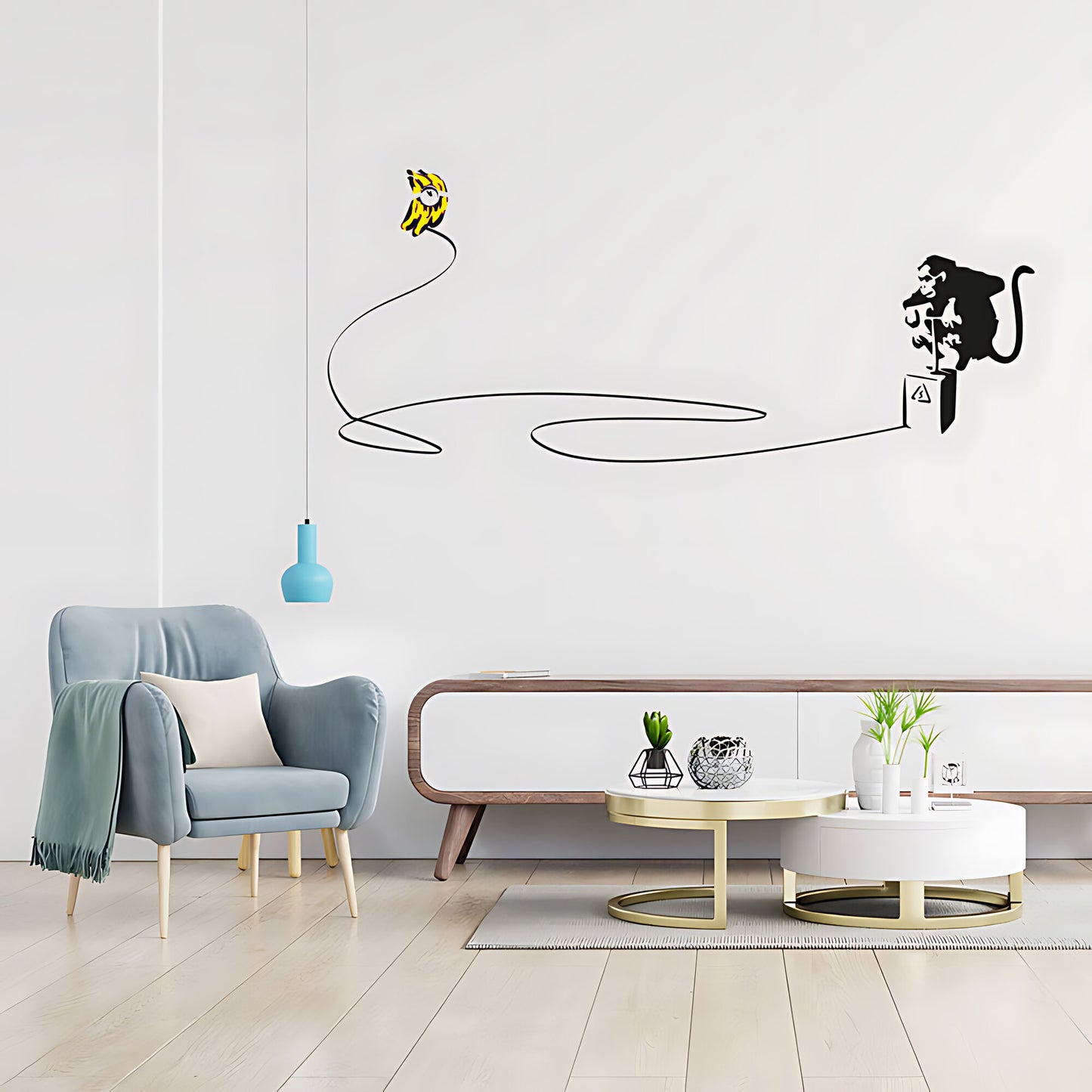 Monkey Detonator Wall Art Sticker Decal - Banksy Style