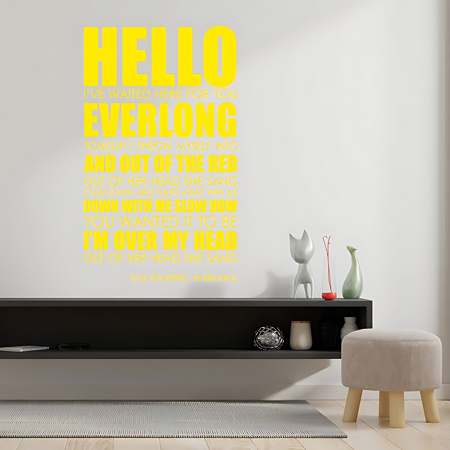 Foo Fighters Everlong Song Lyrics Wall Sticker – Music Quote Decal
