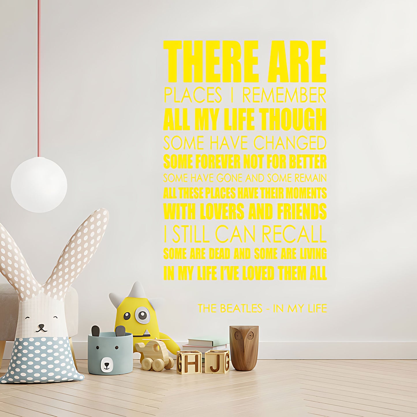 The Beatles In My Life Song Lyrics Wall Sticker – There Are Places I Remember Decal