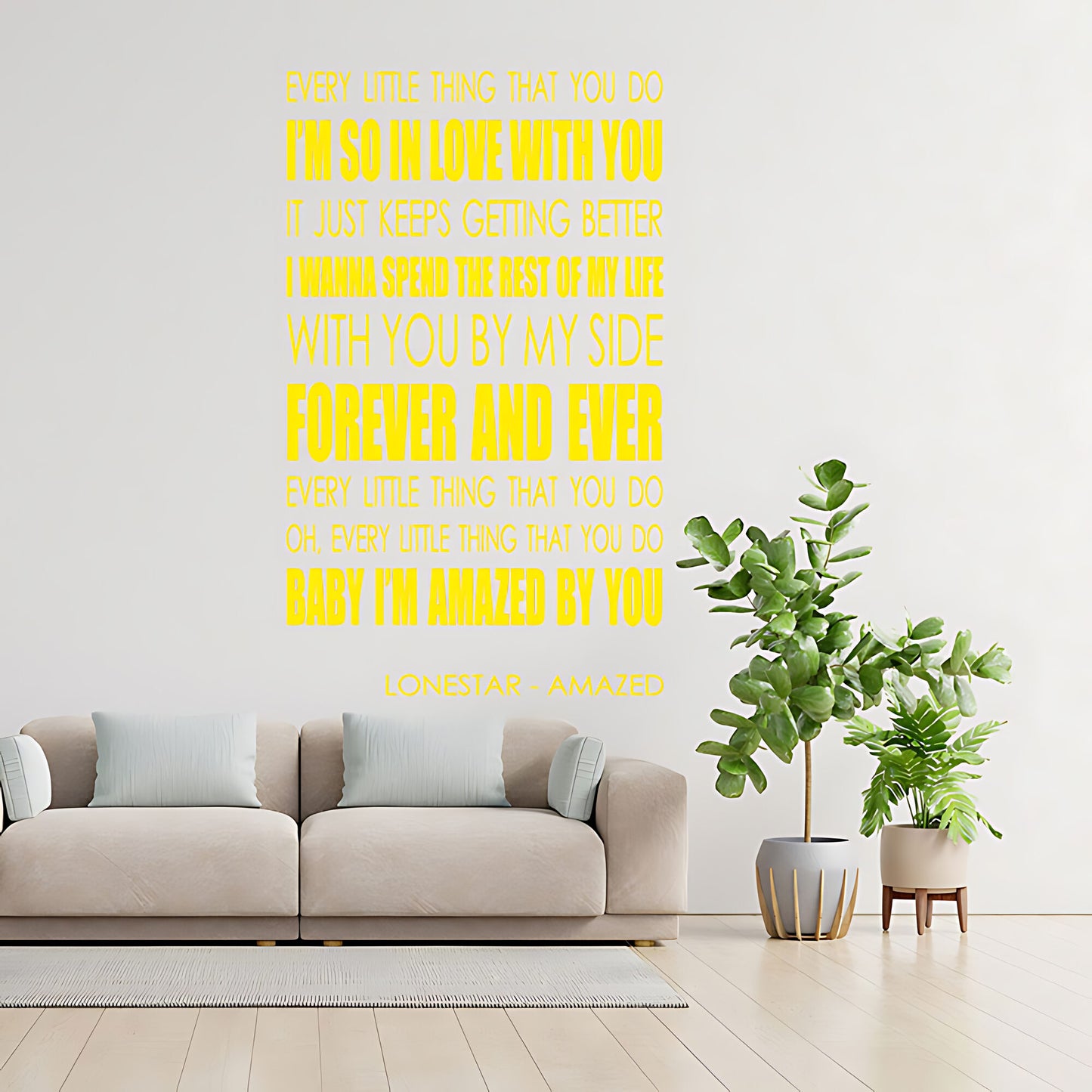 Lonestar Amazed Song Lyrics Wall Sticker – I'm So In Love With You Music Decal