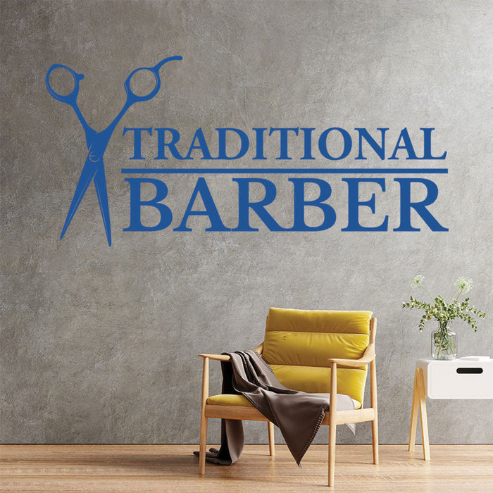Barber Scissors Wall Sticker & Traditional Barbershop Decal | UK Made