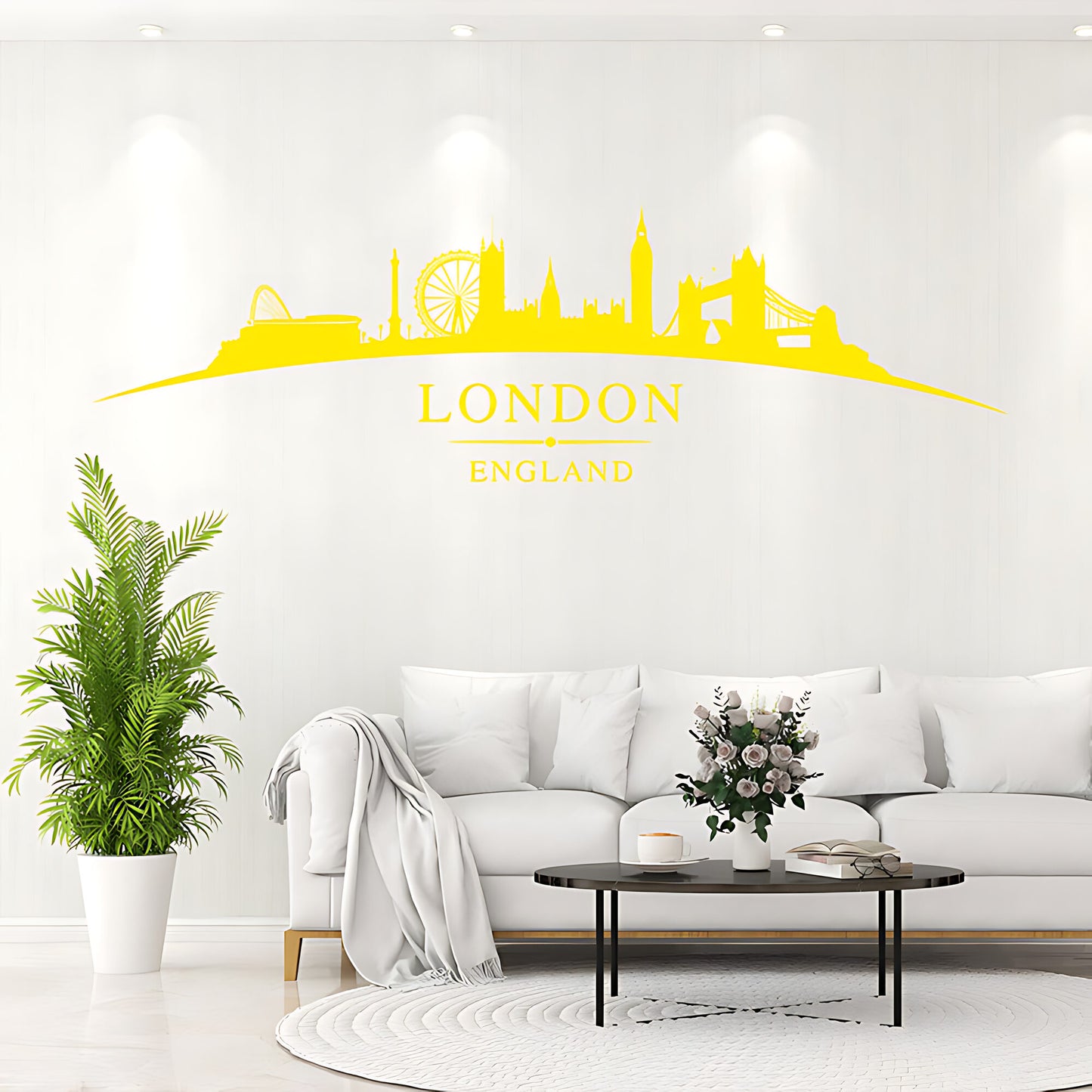 London England Skyline Wall Sticker – Big Ben Tower Bridge & London Eye