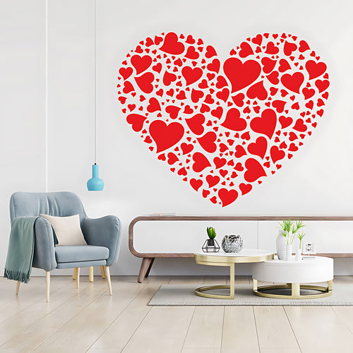 Love Hearts Wall Sticker - Inspirational Art Decor with Romantic Touch