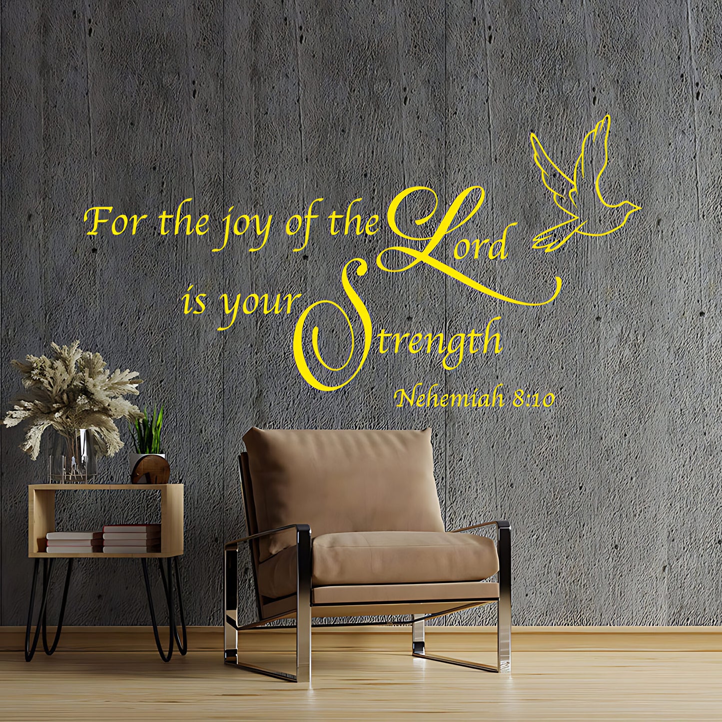 Christian Quote Vinyl Wall Art - For the Joy of the Lord Decals