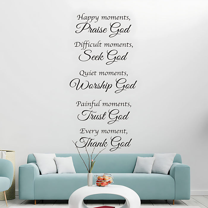 Bible Quote Vinyl Wall Art - Happy Moments with God Decals
