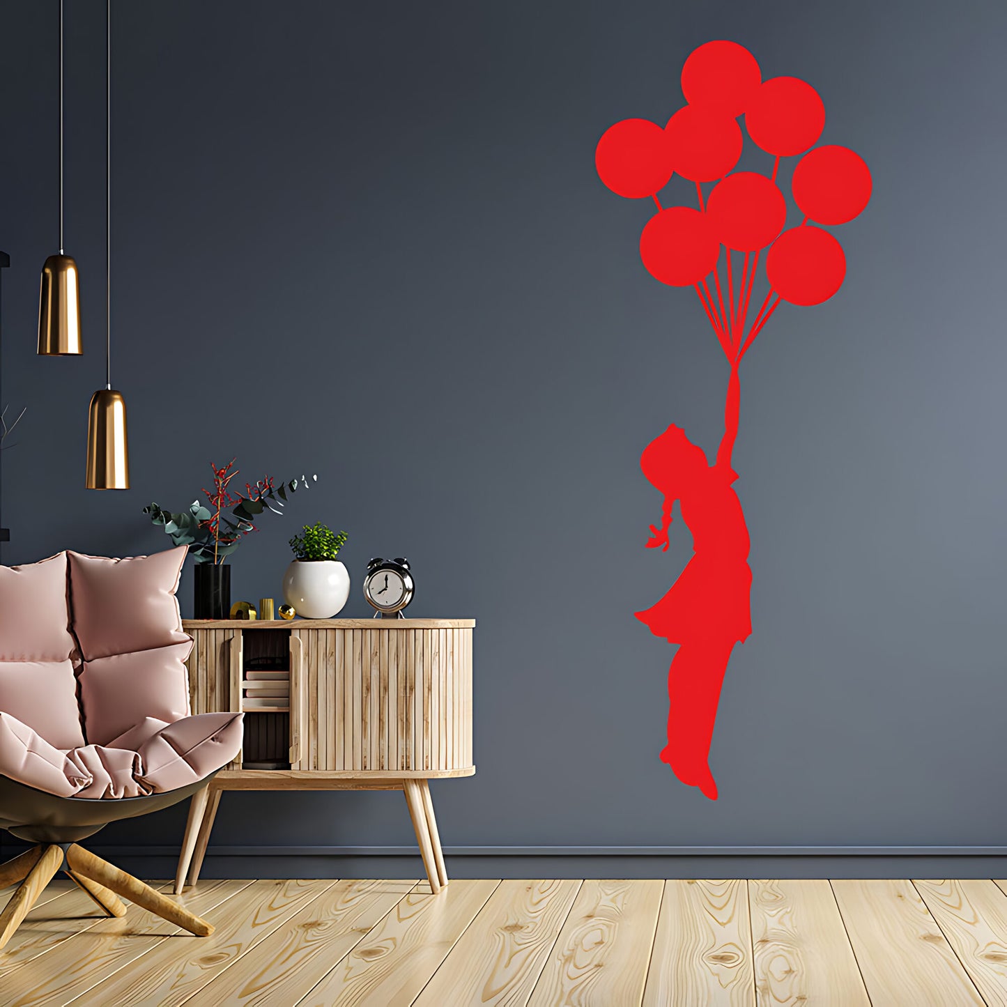 Balloon Girl 2 Wall Art Sticker Decals - Banksy Style