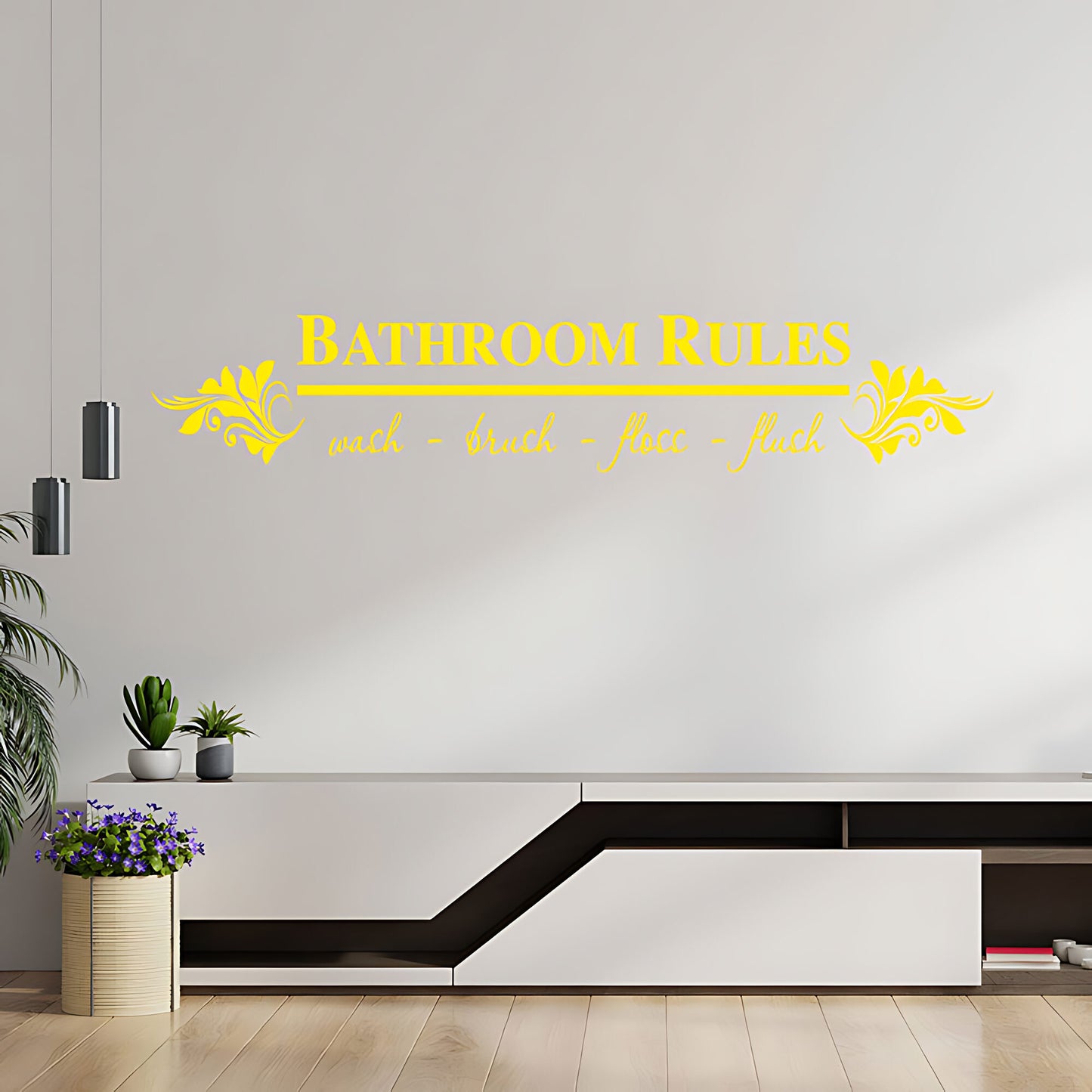 Bathroom Rules Wall Sticker & Decal – Funny Toilet Quote Vinyl