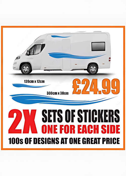 Flowing Swoosh Caravan Side Graphics – Caravan Vinyl Decals