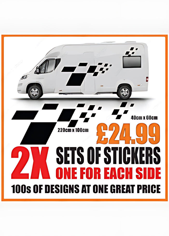 Staggered Square Motorhome Side Graphics – Campervan Vinyl Decals