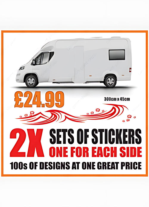 Floral Wave Caravan Graphics – Caravan Side Vinyl Decals