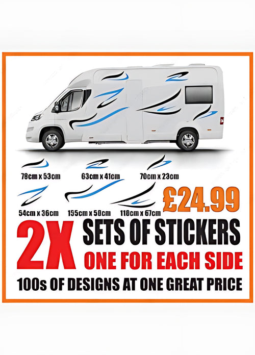Multi Curve Caravan Graphics – Caravan Side Vinyl Decals
