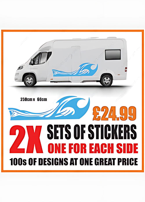 Wave Flow Caravan Graphics – Caravan Side Vinyl Decals
