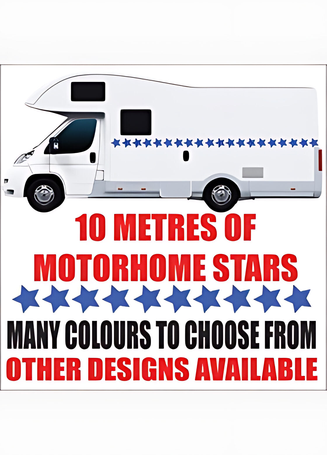 10 Metre Motorhome Star Stripe Kit – Campervan Side Vinyl Graphics