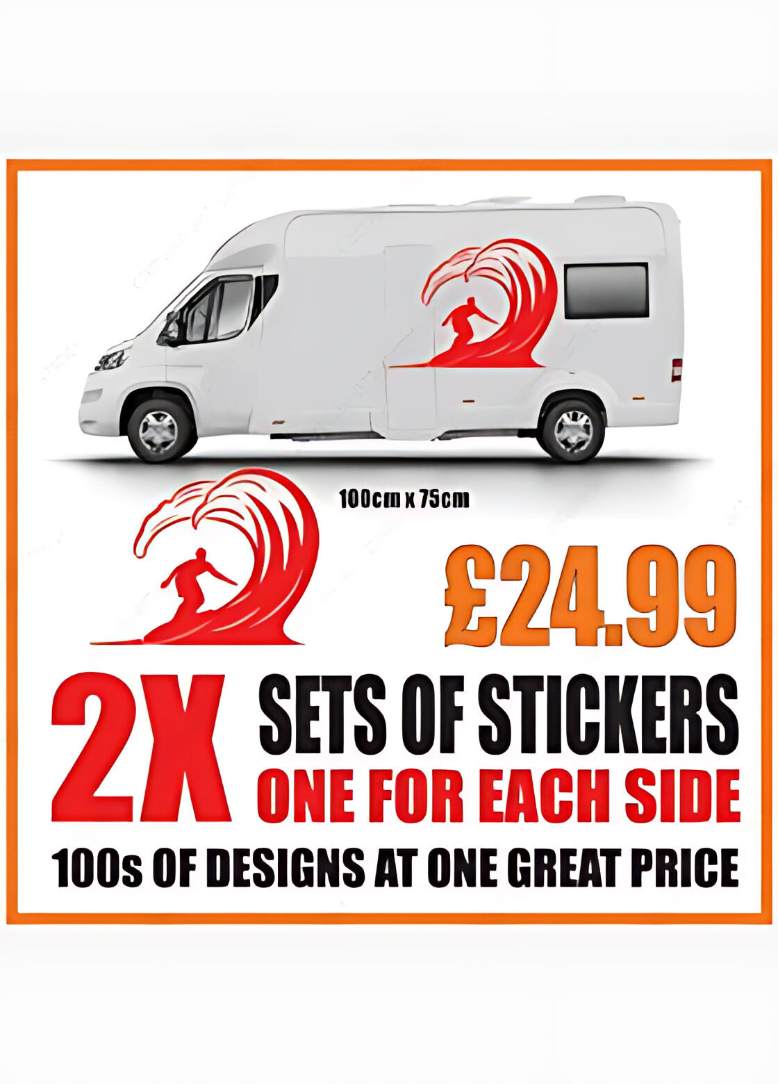Surf Wave Caravan Graphics – Caravan Side Vinyl Decals