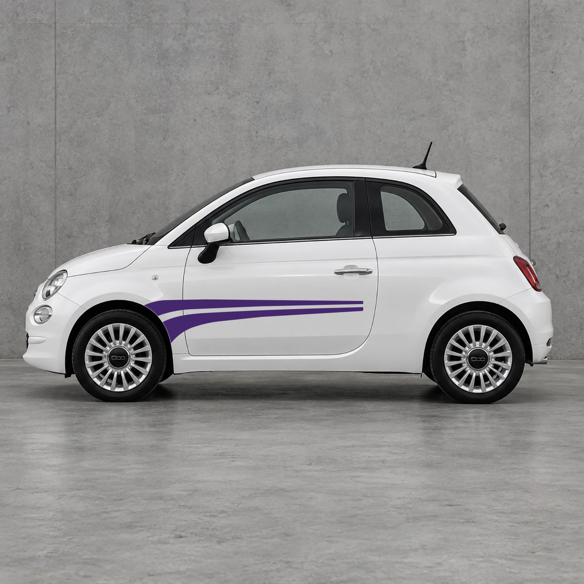 Fiat 500 Twin Bodyline Side Stripes Kit - Pair Supplied in Purple