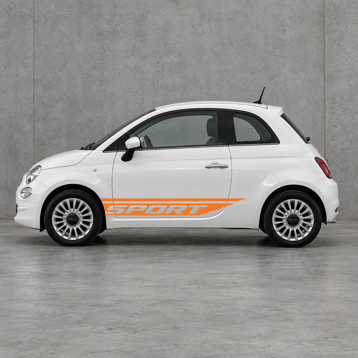Fiat 500 Sport Lower Side Stripes Kit - Pair Supplied in Orange & Orange